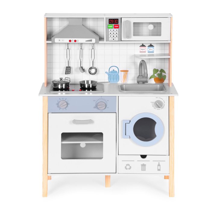 Homelux Bucătărie de jucărie din lemn cu sunete LED cuptor mașină de spălat și accesorii [2]