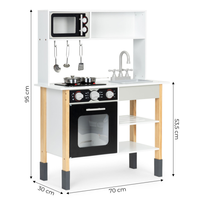 Homelux Bucătărie de jucărie din lemn, cuptor, arzătoare cu microunde, accesorii [6]