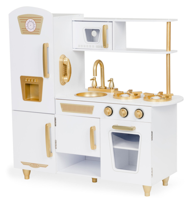 Homelux Bucătărie din lemn pentru copii în alb și auriu [3]