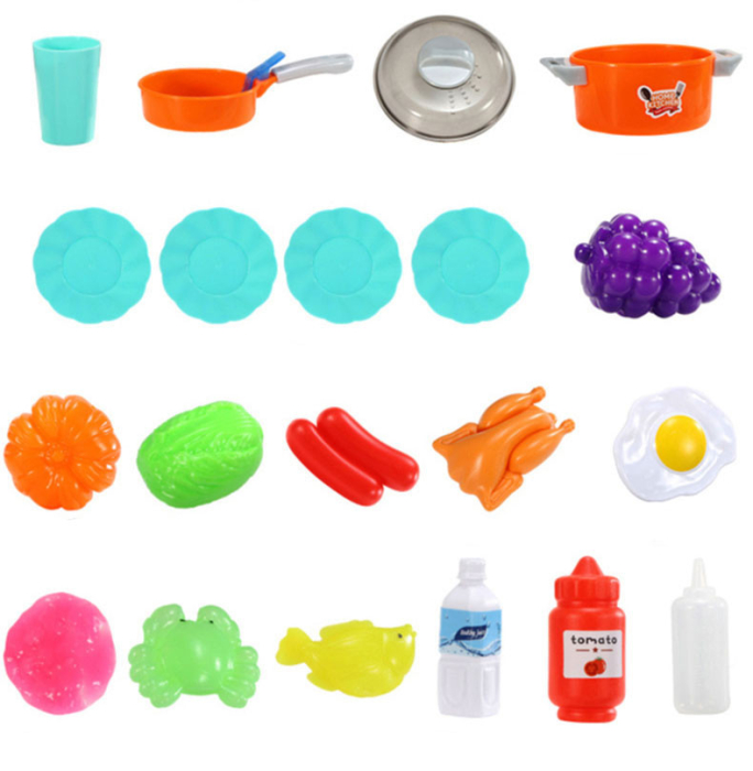 Homelux Bucătărie pentru copii buzzer LED generator de abur cu 42 de accesorii roz [4]