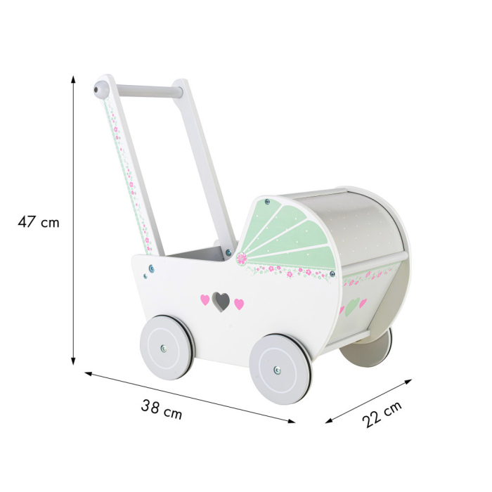 Homelux Cărucior de mers pe jos din lemn alb [5]