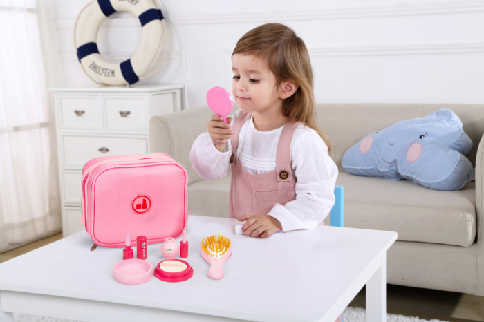 Homelux Casa de păpuși din lemn cu mobilier roz [3]