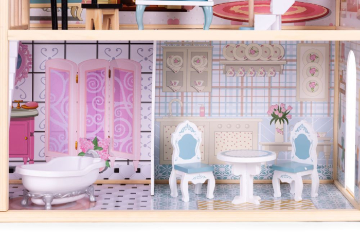 Homelux Casă mare de păpuși din lemn 3 etaje 11 bucăți [5]