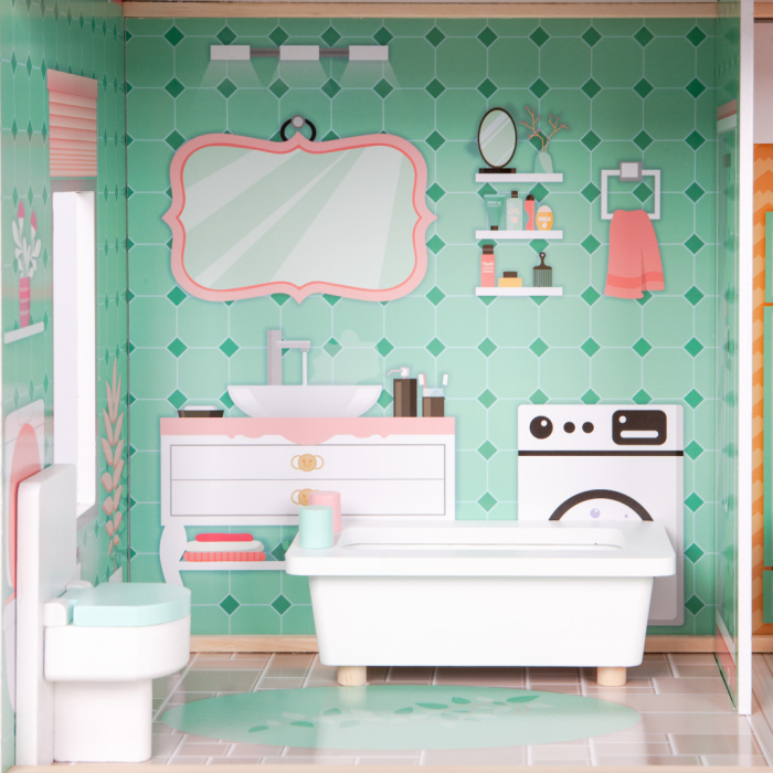 Homelux Casă mare de păpuși din lemn cu lift mobil [7]