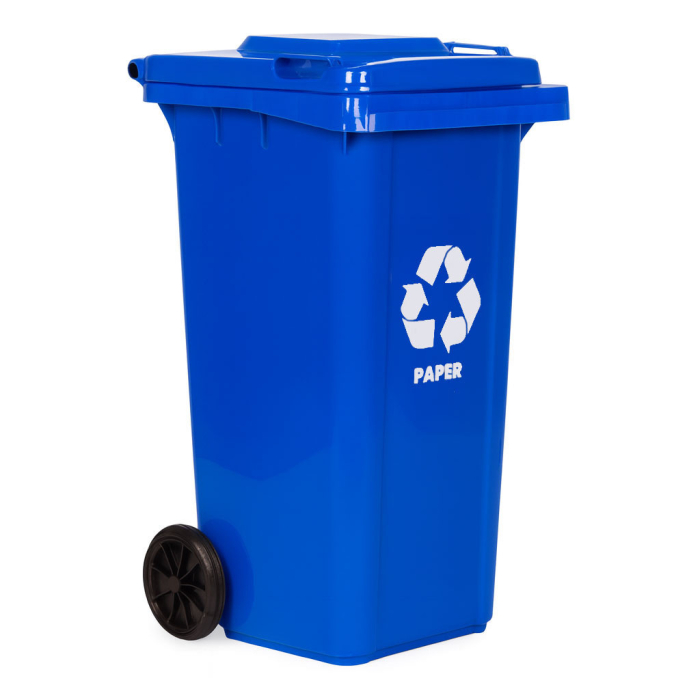 Homelux Coș de gunoi 120 l albastru, cu roți de cauciuc [6]