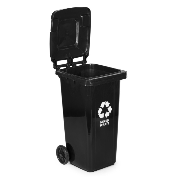 Homelux Coș de gunoi 120 l negru, cu roți de cauciuc [6]