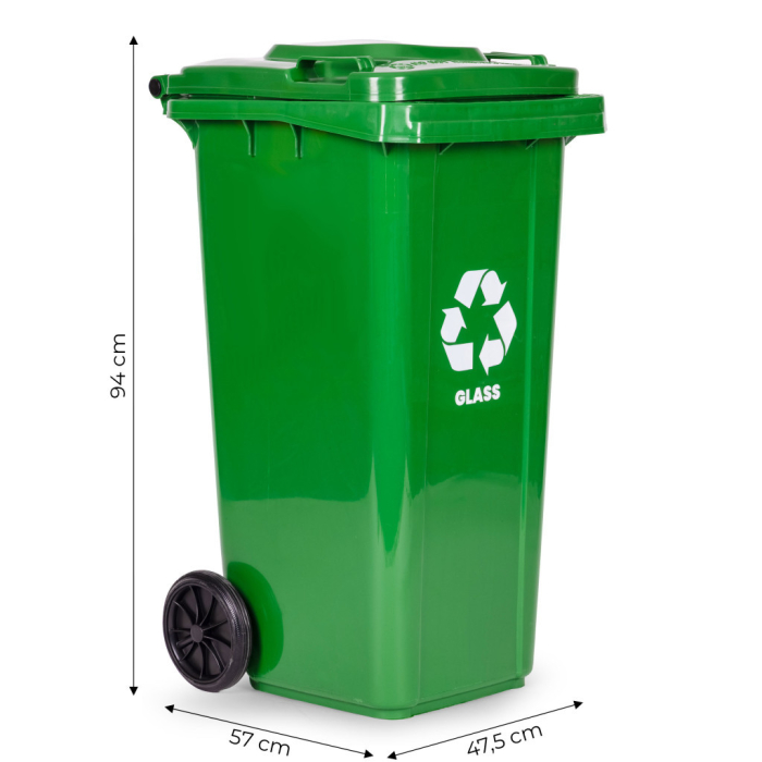 Homelux Coș de gunoi 120 l verde, cu roți de cauciuc [10]