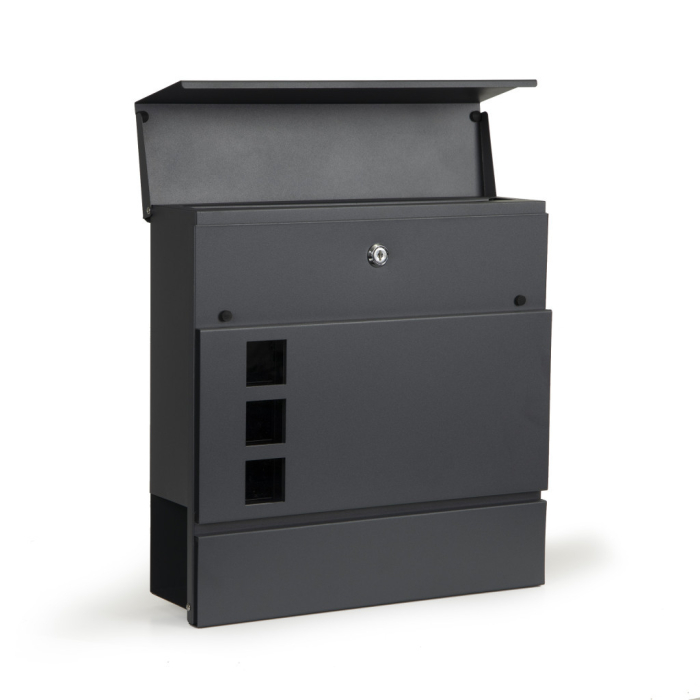 Homelux Cutie poștală din oțel galvanizat cu suport pentru ziare antracit [2]