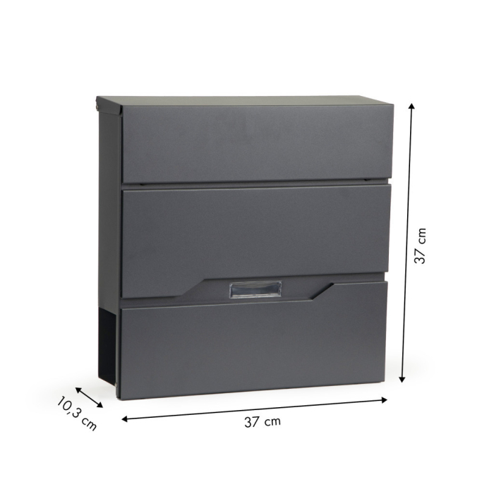 Homelux Cutie poștală din oțel galvanizat cu suport pentru ziare antracit [8]