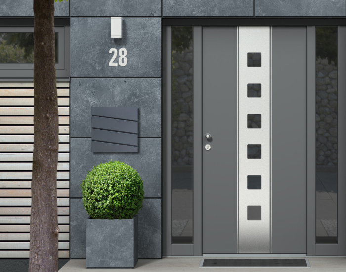 Homelux Cutie poștală din oțel galvanizat cu suport pentru ziare antracit [2]