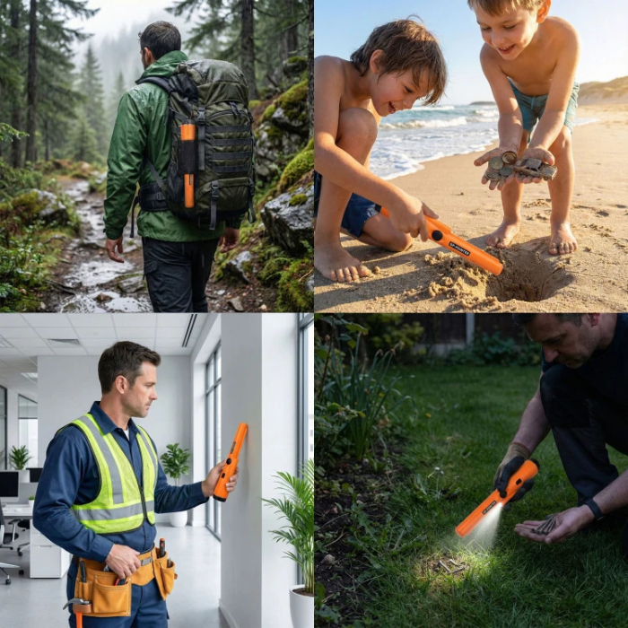 Homelux Detector de metale portabil rezistent la apă cu lanternă LED și carcasă [3]