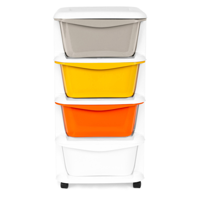 Homelux Dulap de depozitare a jucăriilor rulant cu sertare 4 piese, luminos 36x35.5x74 cm [5]