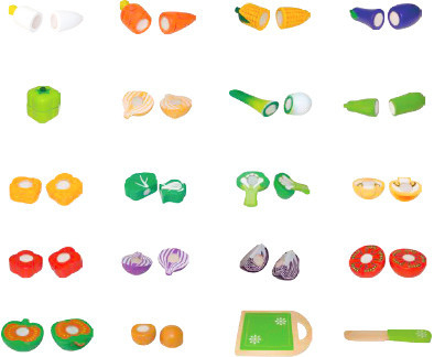 Homelux Feliator de legume din lemn, set de 20 de bucăți [4]