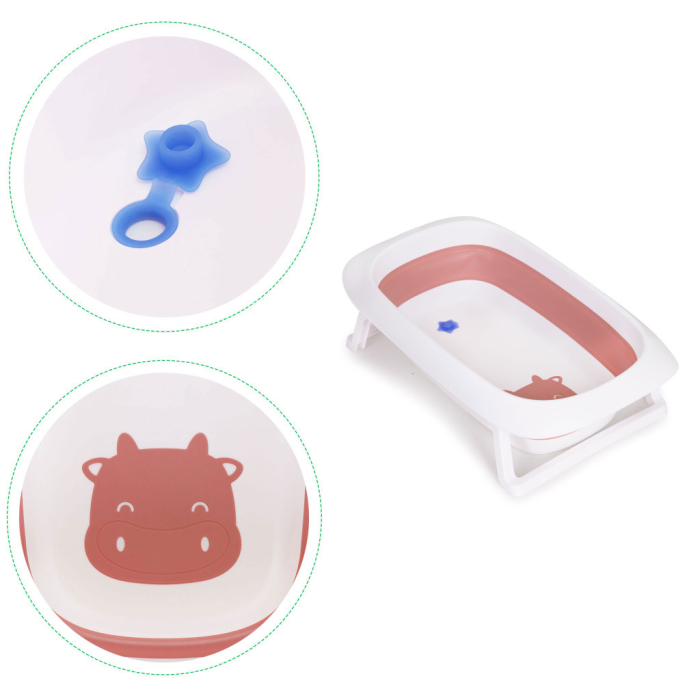 Homelux Fiecare de baie pentru copii cu scurgere pliabilă roz [9]