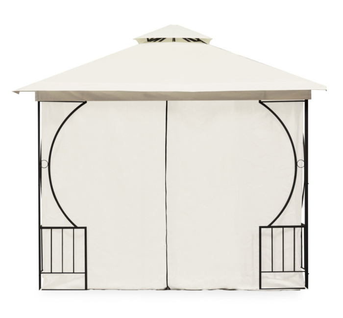 Homelux Foișor de grădină 3x3 m cu plasă de țânțari bej [3]