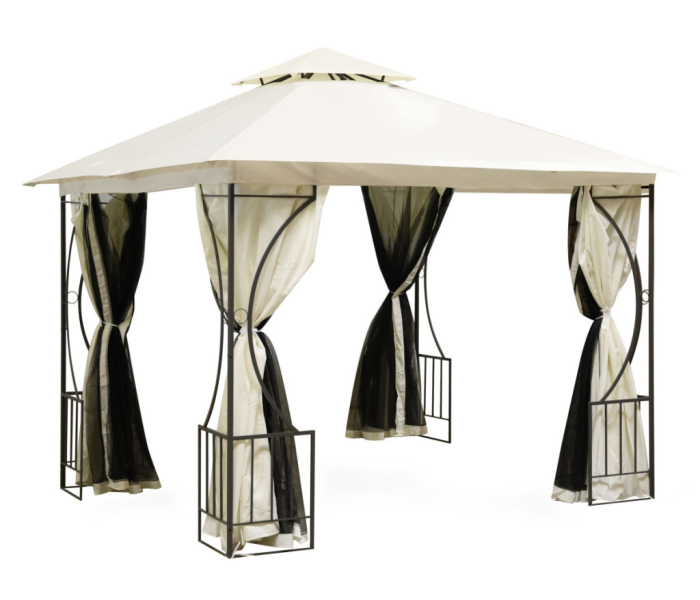 Homelux Foișor de grădină 3x3 m cu plasă de țânțari bej [8]