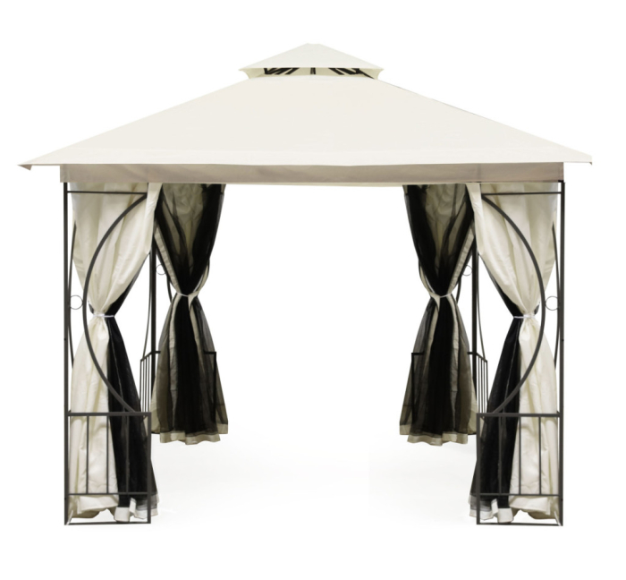 Homelux Foișor de grădină 3x3 m cu plasă de țânțari bej [7]