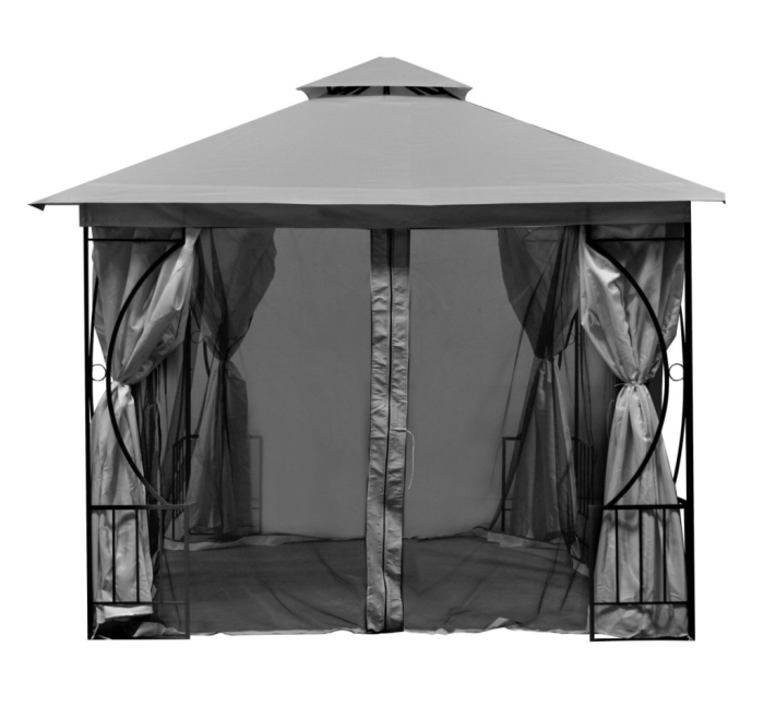 Homelux Foișor de grădină 3x3 m cu plasă de țânțari gri [7]