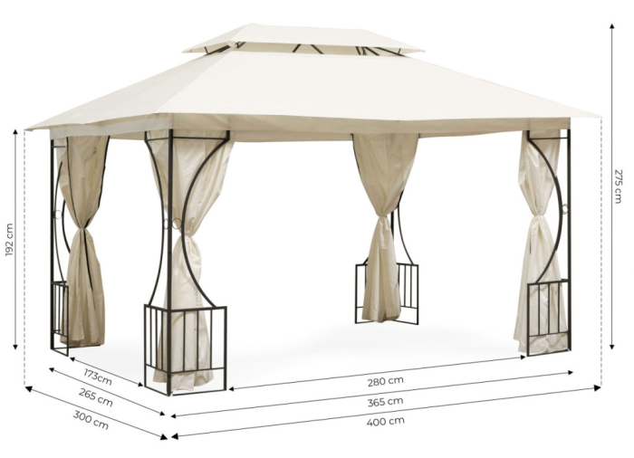 Homelux Foișor de grădină 3x4 m bej [9]
