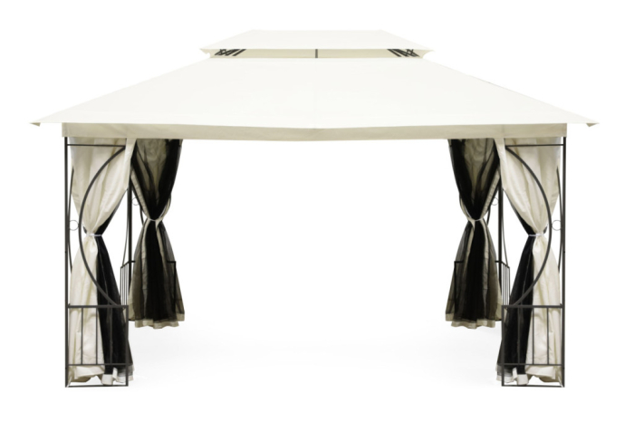 Homelux Foișor de grădină 3x4 m cu plasă de țânțari bej [7]