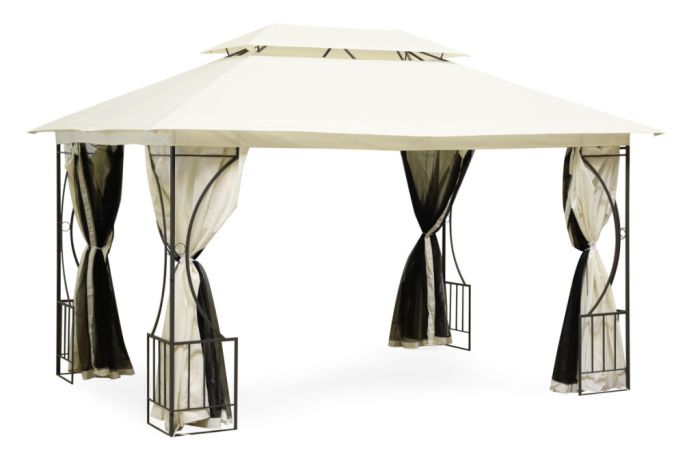 Homelux Foișor de grădină 3x4 m cu plasă de țânțari bej [8]