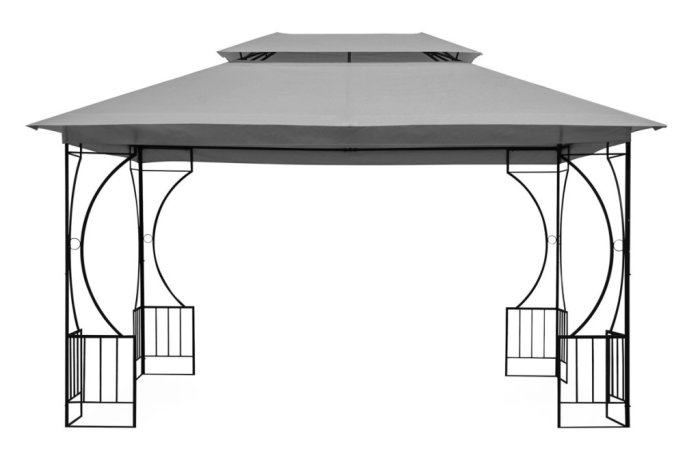 Homelux Foișor de grădină 3x4 m cu plasă de țânțari gri [2]