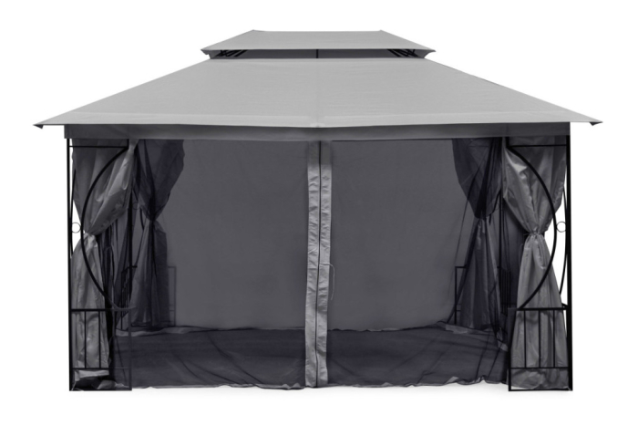 Homelux Foișor de grădină 3x4 m cu plasă de țânțari gri [7]