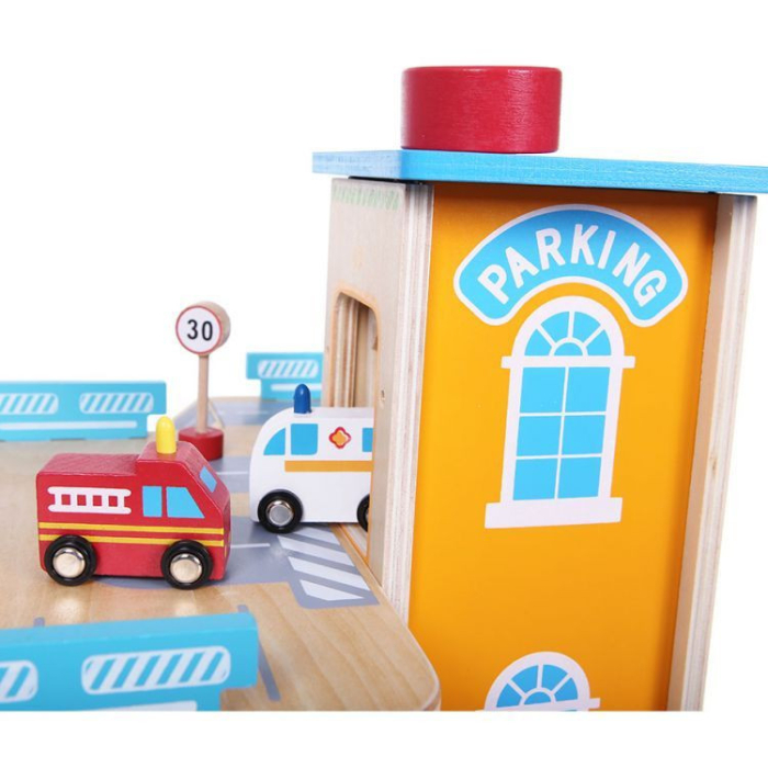 Homelux Garaj din lemn cu lift + mașini [10]