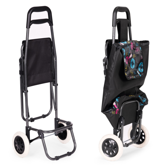 Homelux Geantă de cumpărături rulantă de 30 de litri cu scaun rabatabil [8]