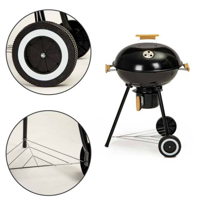 Homelux Grătar de grădină cu rol sferice cu scrumieră [8]