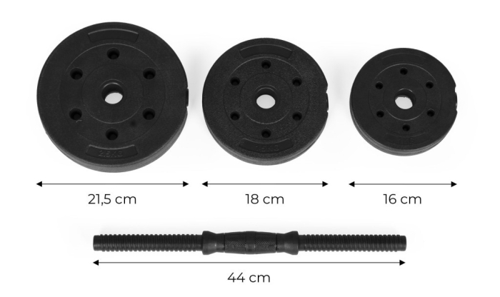 Homelux Haltere reglabile 2x10 kg set de antrenament cu barbell de 20 kg [9]