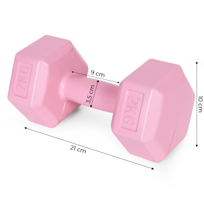 Homelux Hex barbell set 2x2 kg roz [9]