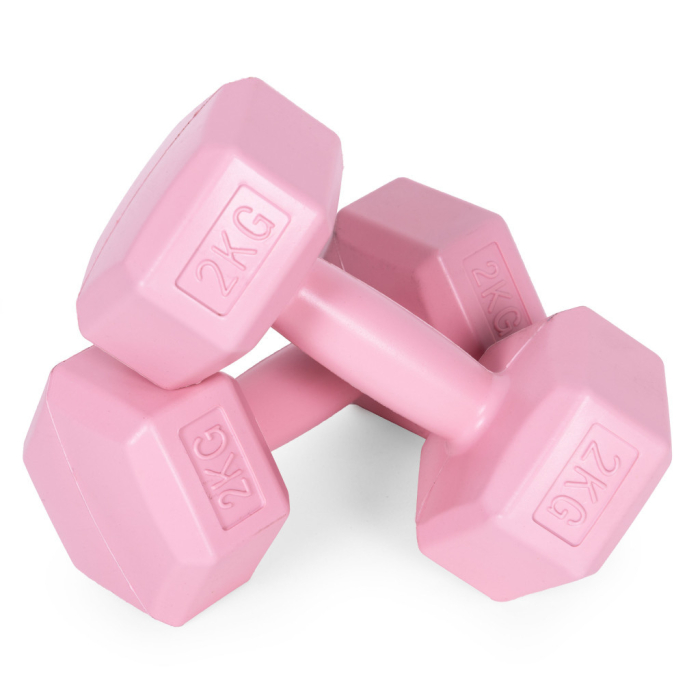 Homelux Hex barbell set 2x2 kg roz [5]