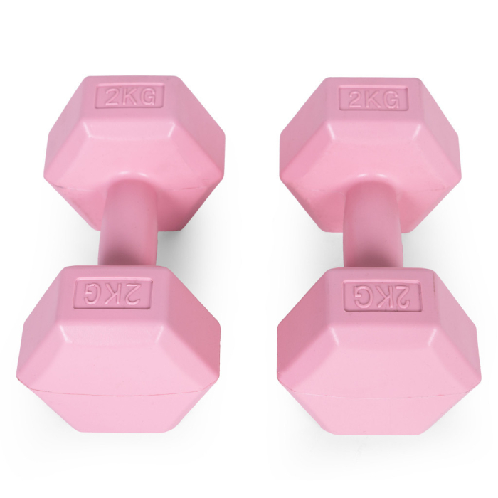 Homelux Hex barbell set 2x2 kg roz [3]
