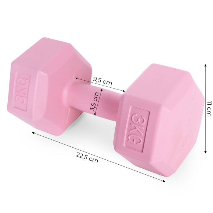 Homelux Hex barbell set 2x3 kg roz [9]