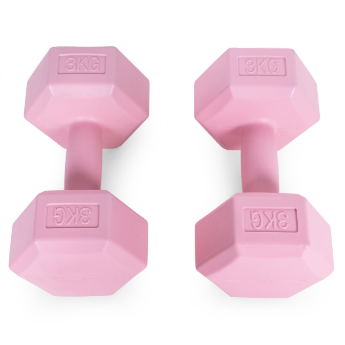 Homelux Hex barbell set 2x3 kg roz [3]