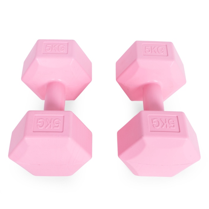 Homelux Hex barbell set 2x5 kg roz [3]