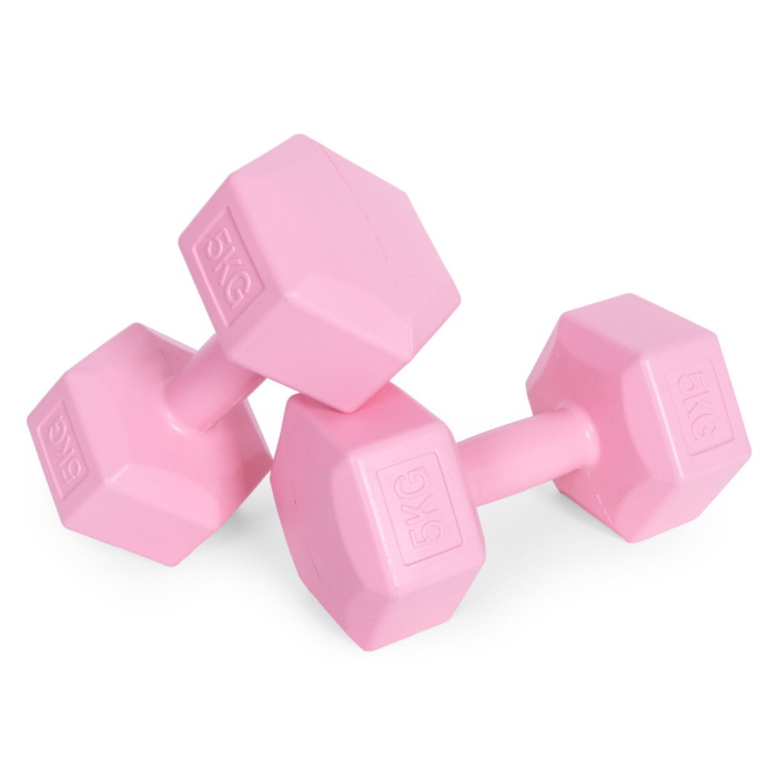 Homelux Hex barbell set 2x5 kg roz [4]