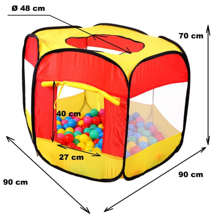 Homelux Hexagonal Pop Up Tent Ball Field cu 100 de bile [6]