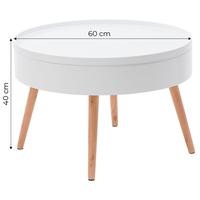 Homelux Masă de cafea rotundă cu depozitare 60 cm [5]
