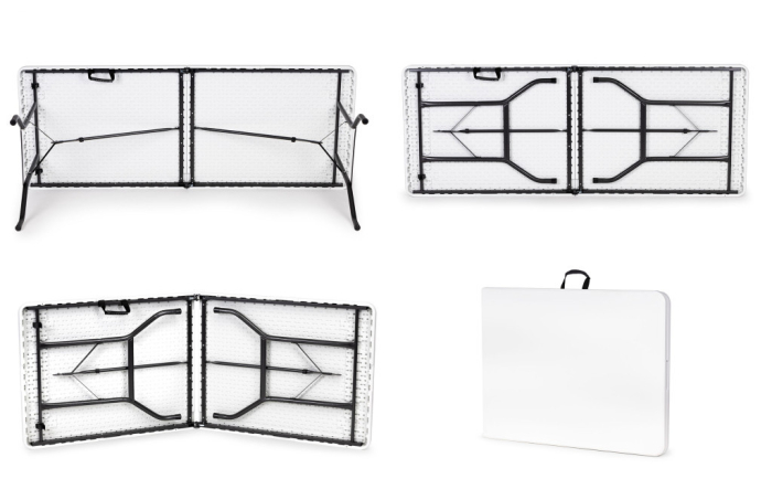 Homelux Masă de catering 180 cm, pliabilă în valiză, albă [6]