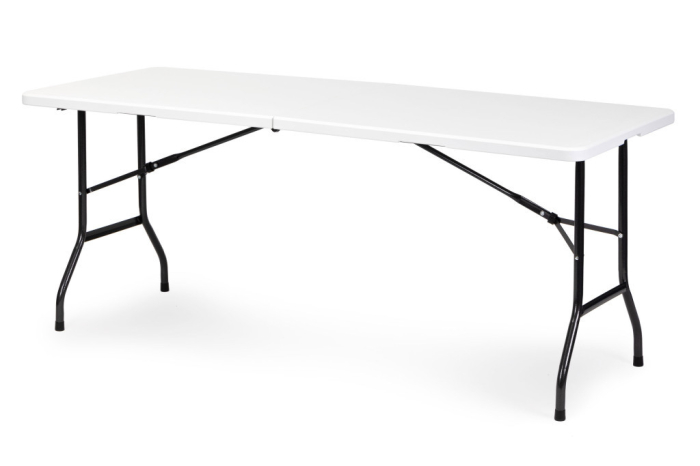 Homelux Masă de catering 180 cm, pliabilă în valiză, albă [3]