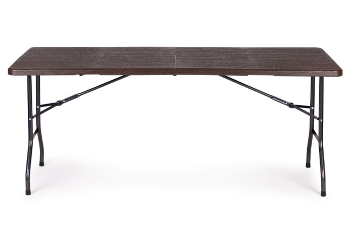 Homelux Masă de catering 180cm + 2 bănci, set banchet maro [4]