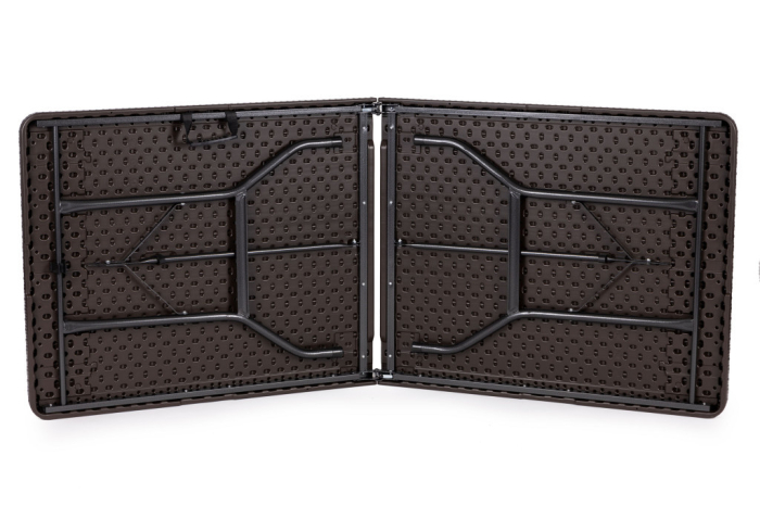 Homelux Masă de catering 180cm + 2 bănci, Set de banchet din ratan [8]