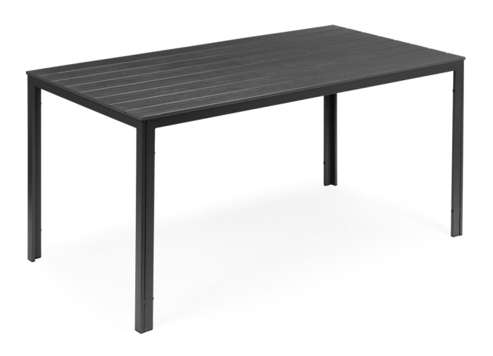 Homelux Masă de grădină cu 6 locuri 156x78 cm, mobilier de terasă Polywood, gri [2]