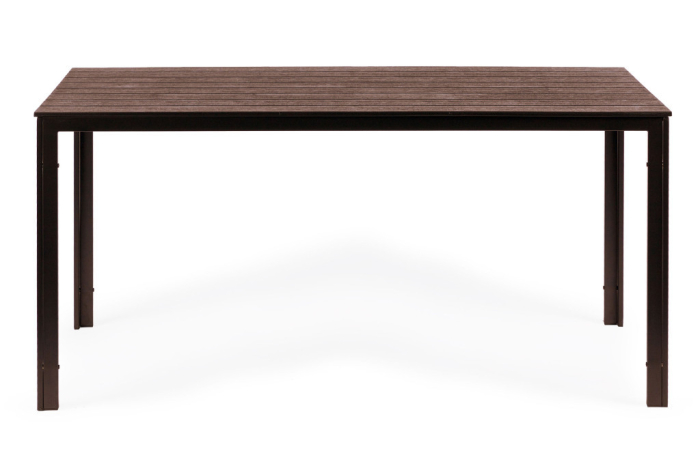 Homelux Masă de grădină cu 6 locuri 156x78 cm, mobilier de terasă Polywood, maro [3]
