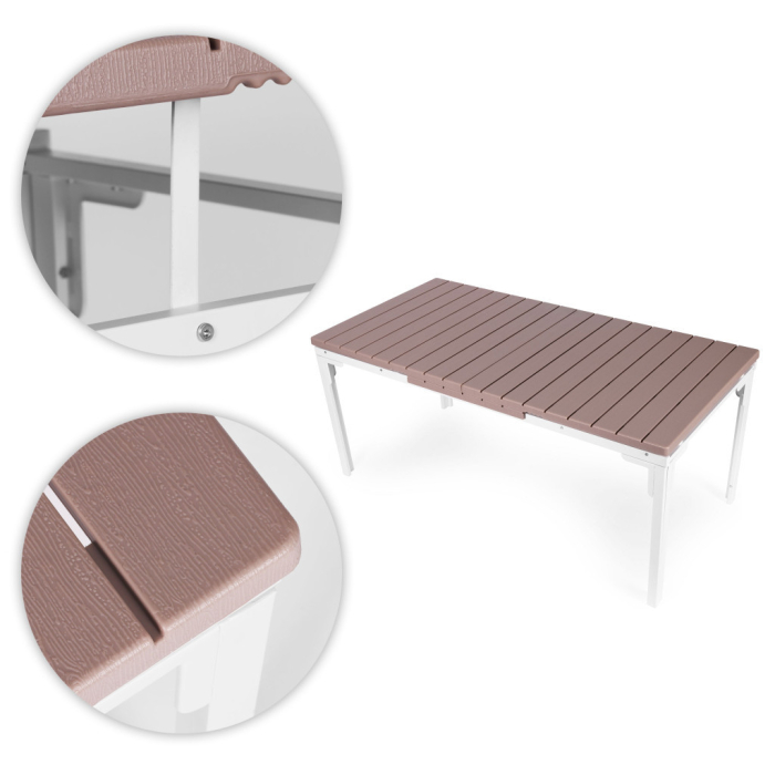 Homelux Masă de grădină extensibilă 180-240 cm pentru 12 persoane, bej [8]