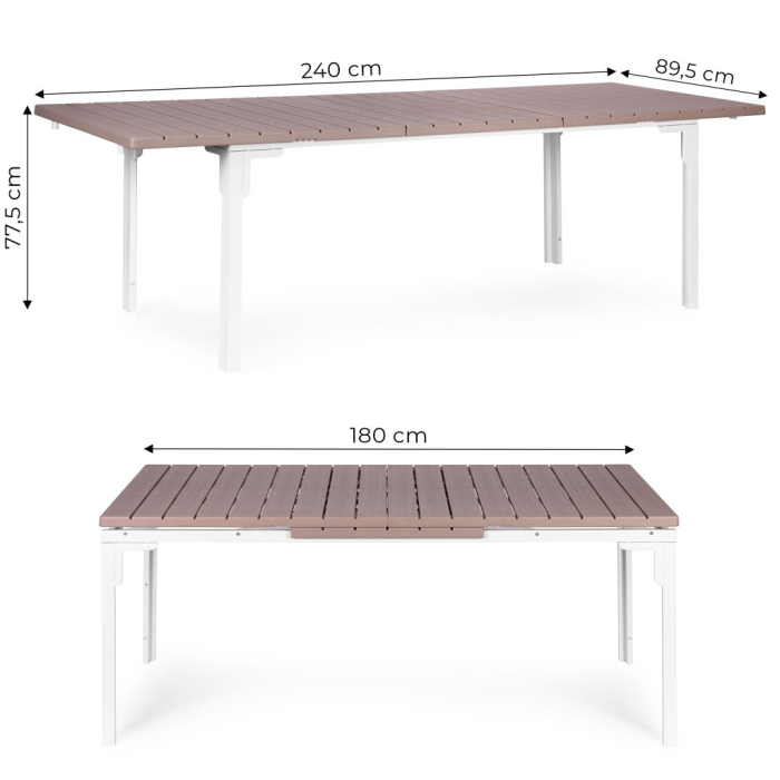 Homelux Masă de grădină extensibilă 180-240 cm pentru 12 persoane, bej [10]