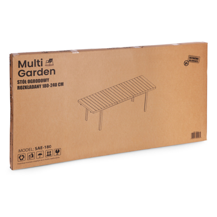 Homelux Masă de grădină extensibilă 180-240 cm pentru 12 persoane, negru [9]