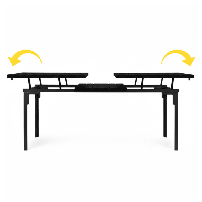 Homelux Masă de grădină extensibilă 180-240 cm pentru 12 persoane, negru [5]